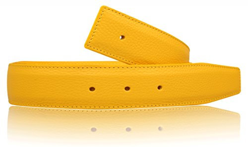 Erdi Ünver Gelber Wendegürtel in echt Leder für Herren & Damen 4 cm Breiter Gürtel in Gelb (100)