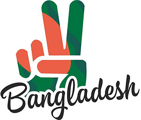 INDIGOS UG - Aufkleber - Autoaufkleber - Sticker - Bangladesh - Victory - Sieg - Heckscheibe, Kofferraum - 15x12 cm