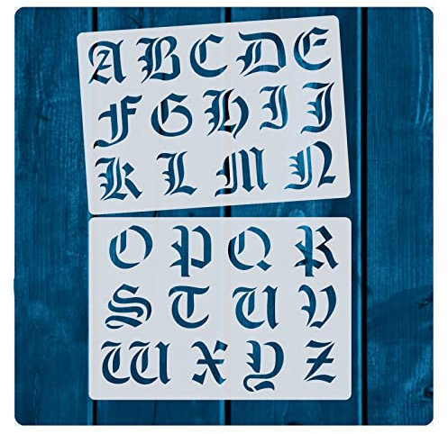 Buchstabenschablone „Alte Schrift“ | Buchstabenhöhe 5cm | Alphabet A-Z | Stencil | Wandschablone