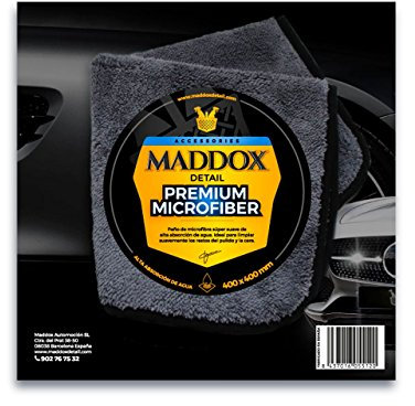 Maddox Detail - Toalla Microfibra Secado Coche Súper Suave y Absorbente | Paño Microfibra Coche 40 x 40 cm | Ideal para Abrillantado y Secado | Color Gris | Premium Microfiber
