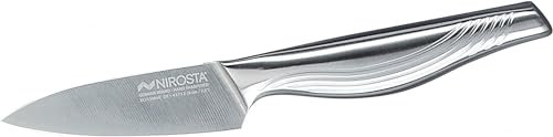 Nirosta Gemüsemesser Swing 20 cm – Hochwertiger Edelstahl – Scharfes Messer in Profi-Qualität für Gemüse, Obst & Co – Handgeschärfter Taper-Klingenschliff – Sandgestrahlter Anti-Rutsch-Griff