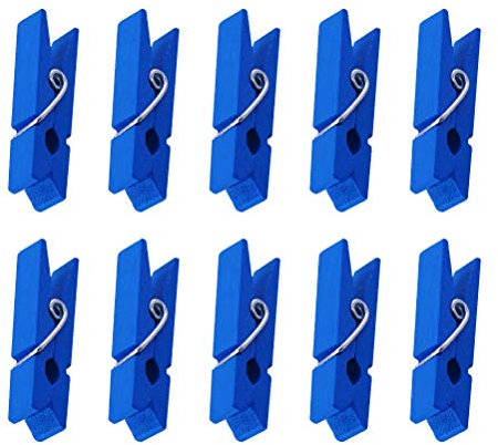 30 stück Mini Wäscheklammer Weihnachten Holzklammern zum Basteln Foto Handwerk Clips Dekoklammern Weihnachtsdeko 3.5×0.7cm (dunkelblau)