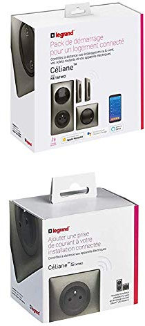 Legrand Lot de 1 Kit de Démarrage Céliane avec Netatmo + 1 Prise de Courant Connectée 16A - Métal Tungstène