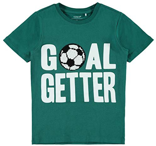 NAME IT Jungen Fußball T-Shirt mit Wendepailletten 104