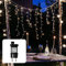 hellum Lichterkette Außen, LED Eislichtvorhang, Lichtervorhang 5,90x0,53m beleuchtet, 240 LED Lichterkette Außen Weihnachten mit weißem Kabel und 5m Zuleitung, Weihnachtsbeleuchtung, 577730