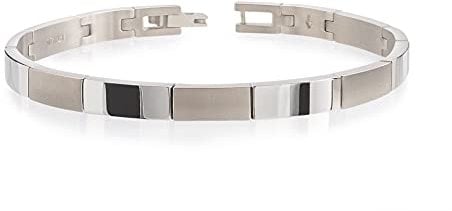 Boccia Damen Gliederarmband aus Titan in der Farbe Silber matt, poliert, antiallergen, 20cm, 03036-01