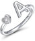 CRYSLOVE Buchstabe Ring Silber 925 Damen Offener Verstellbare stapelba Personalisierter Initiale Alphabet A-Z Ring für Mutter Freundin