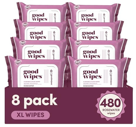 Goodwipes Lot de 480 lingettes jetables fabriquées avec de la vitamine E et de l'aloe vera – Distributeur de lingettes humides douces et douces pour un usage domestique, sans danger pour les fosses