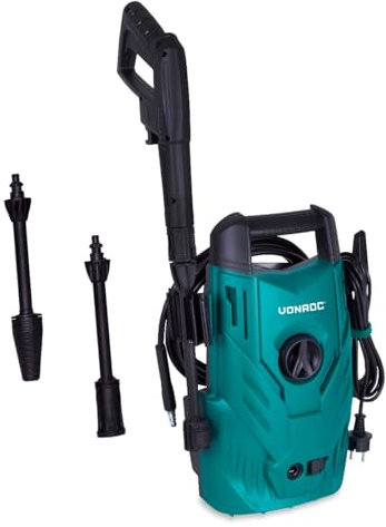 VONROC Hochdruckreiniger V14C-1-1400W - 110 bar - 390 l/h - Inkl. 5m Schlauch, Spritzpistole, verstellbare Sprühlanze und Zubehör