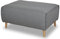 DOMO. collection Polsterhocker Jules FK mit Federkern und Holzfüßen, Sofa Hocker, Beistellhocker, Sitzhocker, 97 x 66 x 47 cm (BxTxH), in silber
