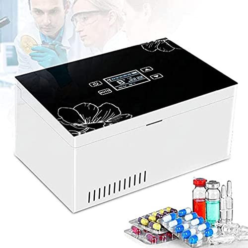 DRSM Tragbare Insulin Kühlbox Medikamente, Mini Intelligente Elektrische Kühlschrank Kühltasche Thermostat unter2° C- 25 ° C, für Reise & Haushalt Insulin Reefer,Battery*3