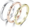 JewelryPalace Bague Solitaire 3 5 Pierre Classique Zircone Cubique, Bandeau Empilable Anneau Alliance, Bague Anniversaire Mariage 14K Plaque Or Blanc Jaune Rose Argent 925 Fille, Ensemble Bijoux Femme