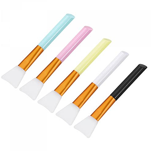 sourcing map Silicone Epoxy Brushes Pink/Blue/White/Yellow/Black Applicator DIY Brush for Making Epoxy Tumbler, Pack of 5
