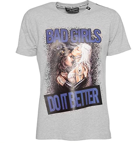 Roberto Geissini Unisex T-Shirt Bad Girls Light-Grey S