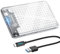 PHIXERO 2.5 inch Hard Drive Enclosure, USB C 3.1 6Gbps Tool-free External Hard Drive Enclosure, Support UASP, Compatible with 9.5mm & 7mm 2.5 SATA HDD SSD, Laptop, MacBook(Clear)