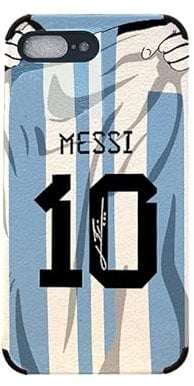 Slrioks Messi Jersey Phone Case Soccer Case for iPhone 14 13 12 11 Pro Max Plus Mini Xr Xs X 7 8 6 Thin Leather Silicone Shockproof