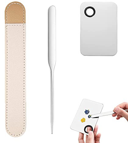 Picasso Spatel Make-up Koreanisch mit Abdeckung Picasso Make-up Spatel Make-up Spatel Koreanische Make-up Spatel Werkzeug Make-up Spatel Koreanisch und Edelstahl Palette Set (1 Stück)