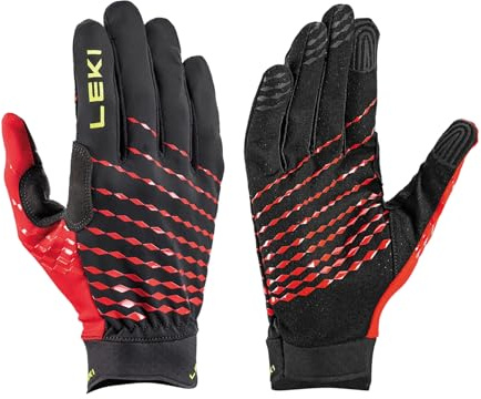 LEKI Ultra Trail Breeze Handschuhe, Black-red-Neonyellow, EU 8