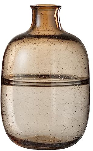 J-Line Vase Rond Nervures Verre Ambre Large