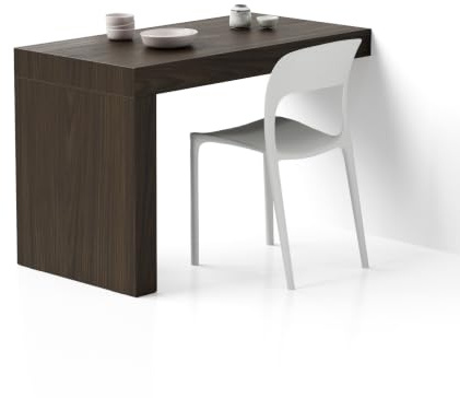 MOBILI FIVER, Evolution Esstisch 120x60, Nussbaum, Dunkel mit einem Bein, Made In Italy