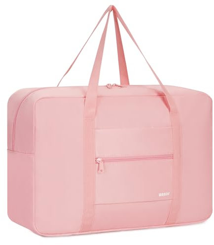 Handgepäck Tasche für Flugzeug Reisetasche Klein Faltbare Handgepäck Koffer 55x40x20cm / 45x36x20cm Sporttasche Krankenhaustasche Weekendertasche von WANDF (Rosa 25L)