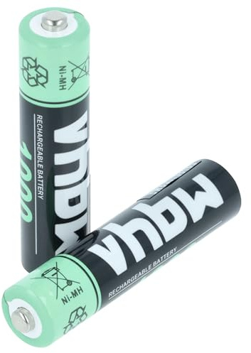 vhbw Akkus AAA, 2 Stück kompatibel mit Audioline BigTel 200, 202, 280 - Akkuzellen, 1000 mAh, 1,2 V, NiMH