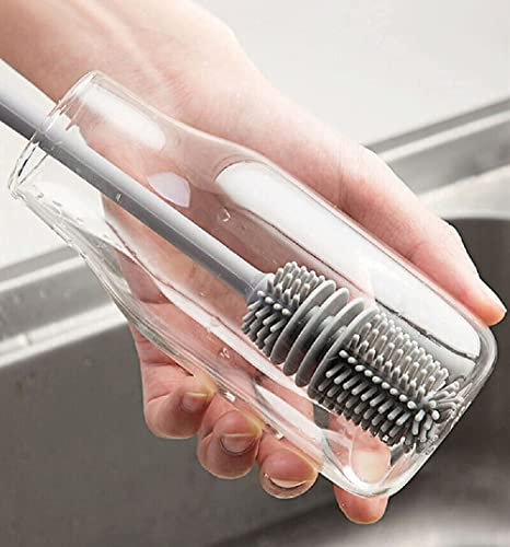 XML Brosse de nettoyage en silicone à long manche pour biberon, bouteille d'eau, récipients, vase et verre, nettoyeur de bouteilles pour la maison et la cuisine Accessoires Article Produits (28