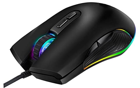 Veemoon USB Gaming Mouse 7 Keys Rgb Optical Ergonomic Design for Laptop Pc | 800 1200 1600 3200 Dpi Settings, ABS Matte Oil Surface, Comfortable Grip, Plug and Play Connection