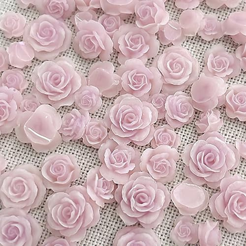 FackLOxc 50Pcs Misto Fiore 3D Unghie Charms Camelie Disegni Unghie Nail Art Strass Rose Fiore Decorazioni Nail Forniture