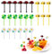 CPJJ 24 PCS Palillos de Dientes de Animales, Tenedores Pequeños Niños,Palillos para Niños Frutas, Mini Tenedores Infantiles fruta