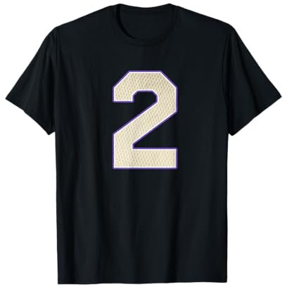 Maglia da calcio numero 2 personalizzata sport viola oro Maglietta