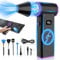 Souffleur Air Comprimé, 130000rpm Mini Aspirateur Voiture souffleur pc, 4 Vitesses Ajustables, Rechargeable Avec Affichage Hd,Pas de Cannelure,Souffleur Batterie pour Le Nettoyage de Clavier,Pc,Voitur