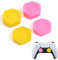 DLseego Thumbstick Poignées pour PS4/PS5 Xbox Controller,Pointillés Cloutés Design Capuchons de Poignée de Pouce 4PCS Silicone Manette Joystick Protection Cover,Rose+Jaune