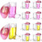 Haishell 20 Pcs Cowgirl Boot Shot Glasses 1 Oz Cowboy Mini Plastic Shot Cups Glitter Color Western Hat Reusable Beer Mugs for Cowboy Bachelorette Themed Party Wedding Supplies (Illusion Glitter Pink)