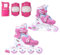 Madivo Cottoncandy Kinder Mädchen Set 2in1 Inliner/Triskates VERSTELLBAR | ABEC-5 Rollschuhe mit Schoner | Inlineskates umbaubar zu Rollschuhe | Weiß/Rosa | Größen: 26-29, 30-33, 34-37