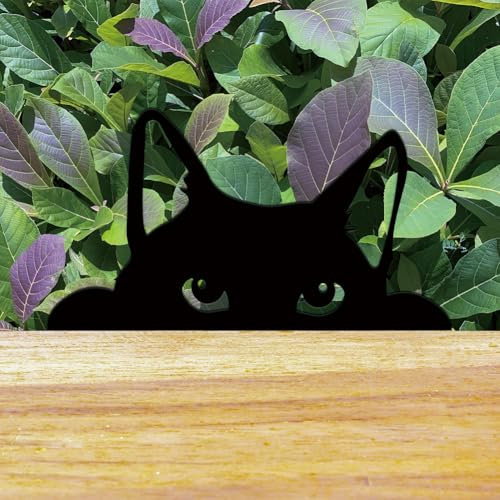 SUPERDANT Metall Katze Gartendekoration Piepsende Katze Schwarze Silhouette Gartenstecker Outdoor Dekor Tiere Gartenstecker Metall Dekorative Gartendeko für Hof Rasen Terrasse Geschenk für Gärtner