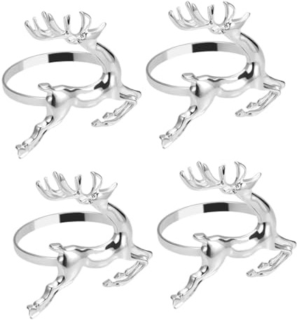 Serviettenringe aus Metall, 4 Stück, Silber, Tischdekoration | Hochzeiten und Bridal Showers, Schlicht Praktisch, Natürliche Serviettenwirkung, Traditionelle Eleganz