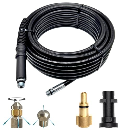 Hochdruckschlauch 3 bis 100 Meter - Für Hochdruckreiniger - Geeignet für LAVOR & Kärcher K-Serie - für Ablassen von Verstopfungen und Reinigen von Abflüssen Rohrreinigungsschlauch (100 Meter)