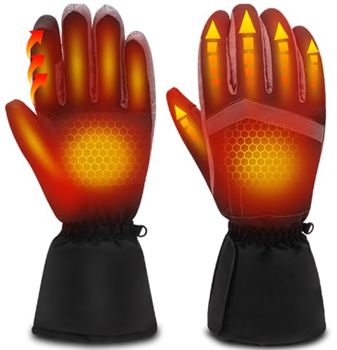 Svpro USB Beheizte Handschuhe für Damen und Herren, Wiederaufladbare Batterie Heizung Elektrische Warmhandschuhe,Wind & Wasserdicht,Touchscreen für Skifahren, Wandern, Radfahren, Arbeiten im Freien