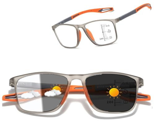 Generisch Selbsttönende Gleitsicht Lesebrillen Blaulichtfilter Damen Herren, Mode Leicht Gleitsichtbrille Multifocus