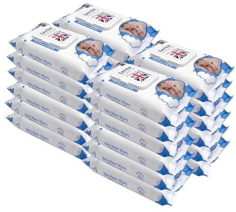Meown Baby Water Wipes, 1920 Wipes (80 x 24 Packs) | Alcohol-Free & Fragrance-Free Baby Wet Wipes for Newborn & Sensitive Skin, Extra Gentle Cleaning Wipes