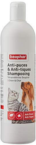 Beaphar – Shampoing Anti-puces et Anti-tiques pour Chien et Chat – À Base de Tétraméthrine – Élimine Les puces et Les tiques – Nettoie et protège – Convient aux épidermes sensibles – 500ml