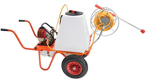 Brouette Pulvérisateur 100 L, 2 roues, 50 m Tuyau et moteur à 2 temps
