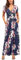 OUGES Women's V-Neck Pattern Pocket Maxi Long Dress, Floral-7, L