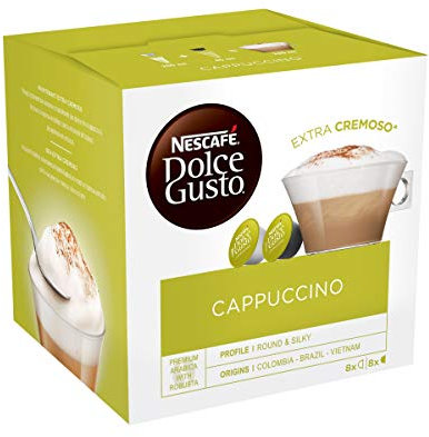 Nescafé Dolce Gusto Cappuccino - Café Gourmand - 16 Capsules (1 boîte x 16) 186,4g