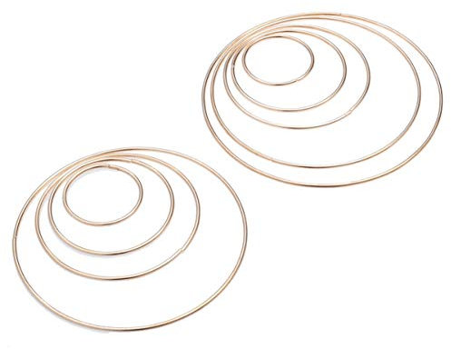 ultnice Ringe aus Metall für Traumfänger Dreamcatcher DIY Multi-tamaño 10-teilig (Gold)