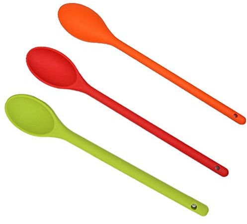 3 Pcs Kitchen Silicone Heat-Resistant Cooking Spoons - Serving Spoons for Kitchen
