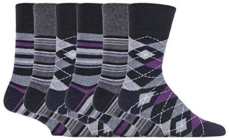 6 pairs Mens SockShop Cotton Gentle Grip 6-11 uk Socks (6 x RJ580)