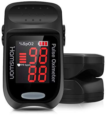 HAMSWAN Pulsossimetro da Dito Professionale, Saturimetro da dito, La Frequenza del Polso (PR) e con Display a OLED, Letture Immediate Ossimetro per Saturazione di Ossigeno(SpO2), per Adulti e Bambini