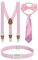 BomGuard 4er Set, Kinder-Hosenträger + Fliege + Krawatte + Gürtel, rosa